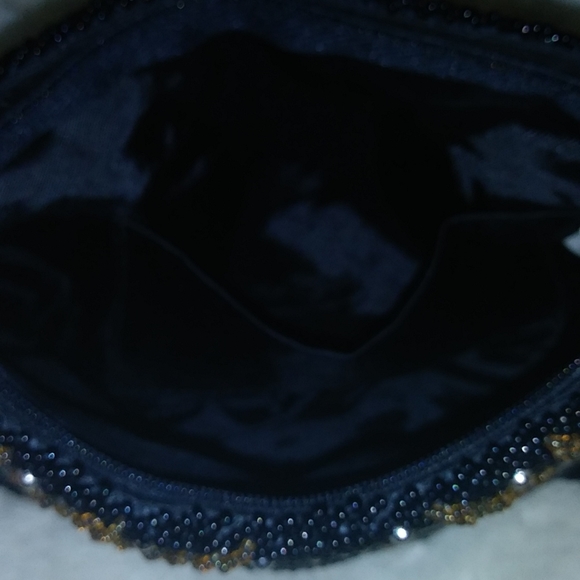 BLACK BEADED EVENING BAG * NWOT - Picture 5 of 8